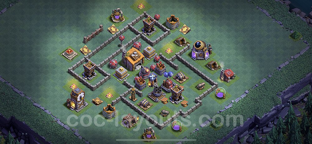Best Builder Hall Level 6 Anti 3 Stars Base with Link - Copy Design - BH6 - #28