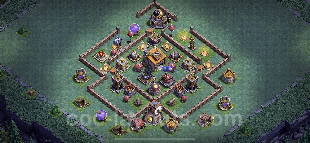 Best Builder Hall Level 6 Anti 3 Stars Base with Link - Copy Design 2021 - BH6 - #31
