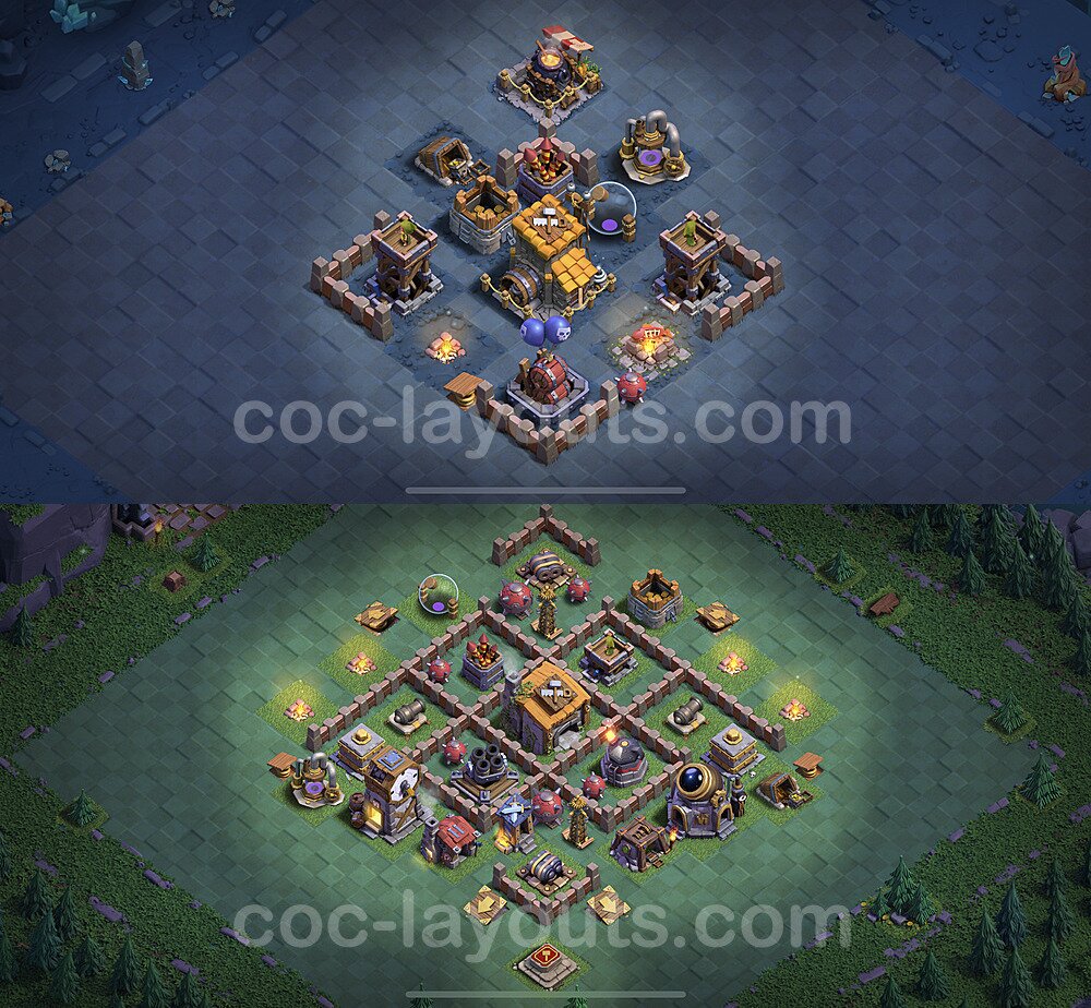 Best Builder Hall Level 6 Anti 2 Stars Base with Link - Copy Design 2023 - BH6 - #32