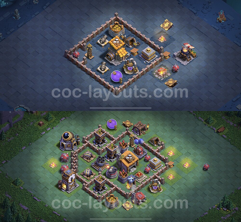 Best Builder Hall Level 6 Max Levels Base with Link - Copy Design 2023 - BH6 - #36