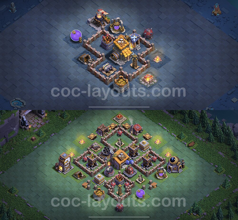 Best Builder Hall Level 6 Max Levels Base with Link - Copy Design 2022 - BH6 - #38