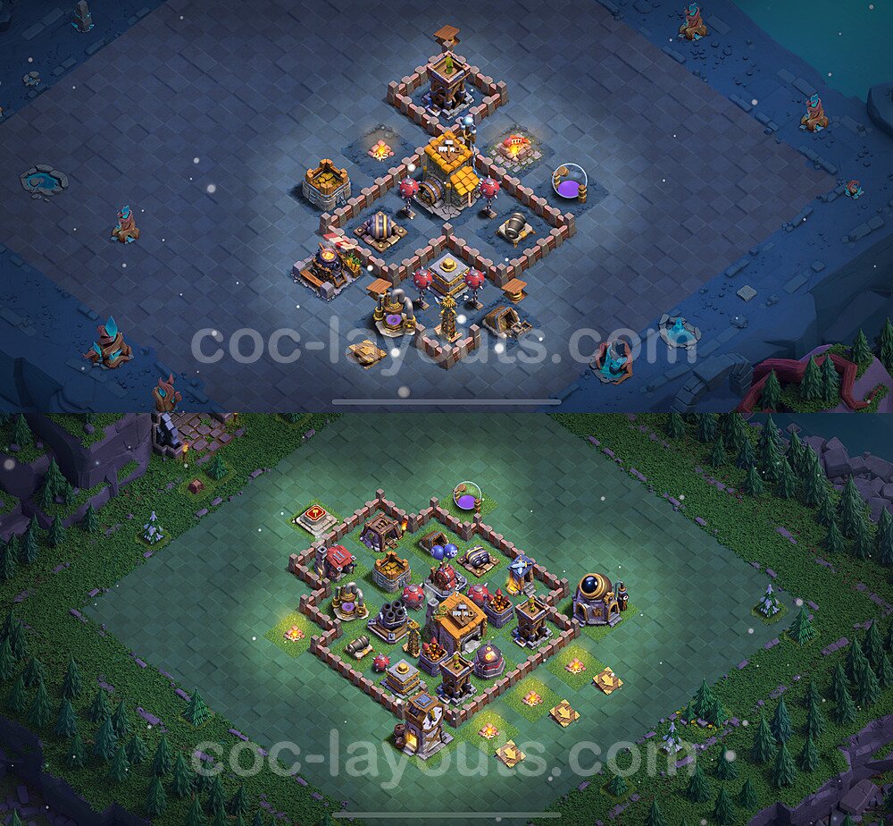 Best Builder Hall Level 6 Max Levels Base with Link - Copy Design 2024 - BH6 - #42