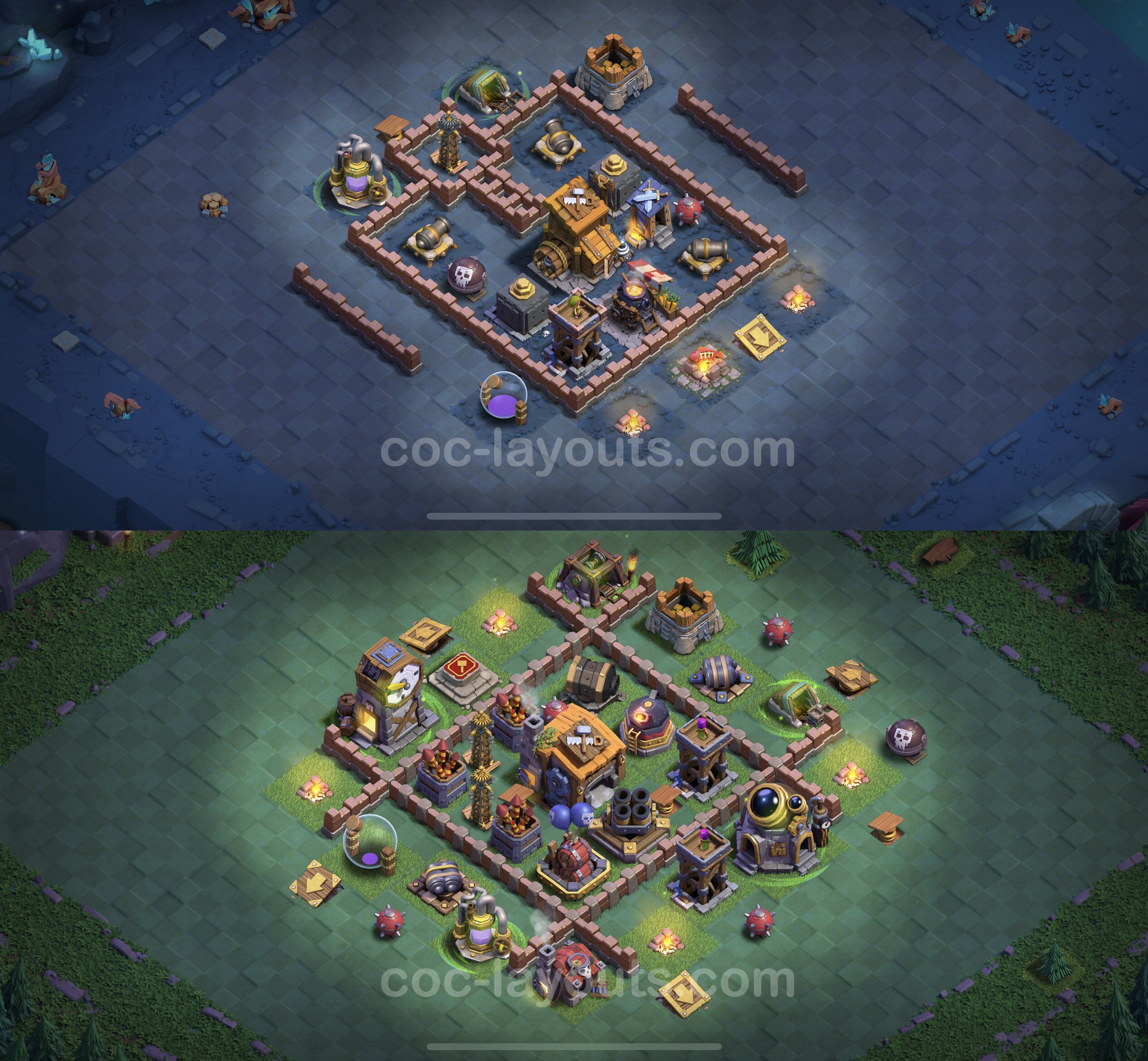 Top Builder Hall Level 7 Max Levels Base with Link - Clash of Clans - BH7.....