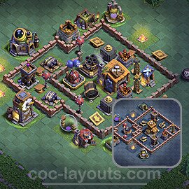 Best Builder Hall Level 7 Anti 3 Stars Base with Link - Copy Design 2021 - BH7 - #42