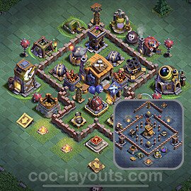 Diseño de aldea con Taller del Constructor nivel 7 Copiar - Perfecta COC Clash of Clans 2023 Base + Enlace - (#43)