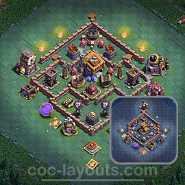 Diseño de aldea con Taller del Constructor nivel 7 Copiar - Perfecta COC Clash of Clans 2024 Base + Enlace - (#48)