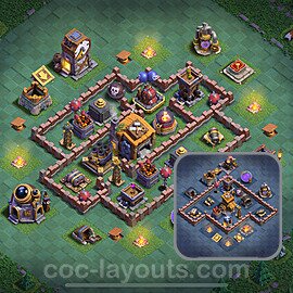 Best Builder Hall Level 7 Anti 2 Stars Base with Link - Copy Design 2024 - BH7 - #52