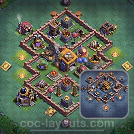 Best Builder Hall Level 7 Anti 3 Stars Base with Link - Copy Design 2024 - BH7 - #56