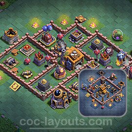 Best Builder Hall Level 7 Anti Everything Base with Link - Copy Design 2024 - BH7 - #58