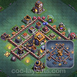 Diseño de aldea con Taller del Constructor nivel 7 Copiar - Perfecta COC Clash of Clans 2024 Base + Enlace - (#63)