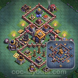 Best Builder Hall Level 7 Anti Everything Base with Link - Copy Design 2024 - BH7 - #68
