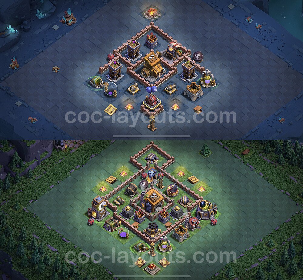 Diseño de aldea con Taller del Constructor nivel 7 Copiar - Perfecta COC Clash of Clans 2023 Base + Enlace - (#34)