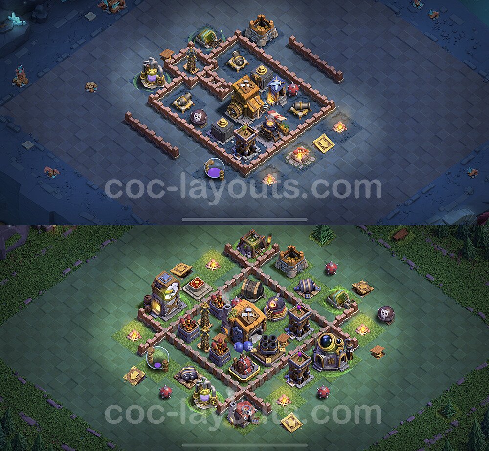 Diseño de aldea 2020 al Maximo para Taller del Constructor nivel 7 Copiar - Full COC Base + Enlace - #36