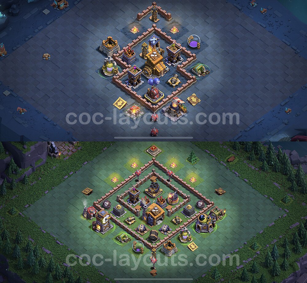 Best Builder Hall Level 7 Anti 3 Stars Base with Link - Copy Design 2021 - BH7 - #41