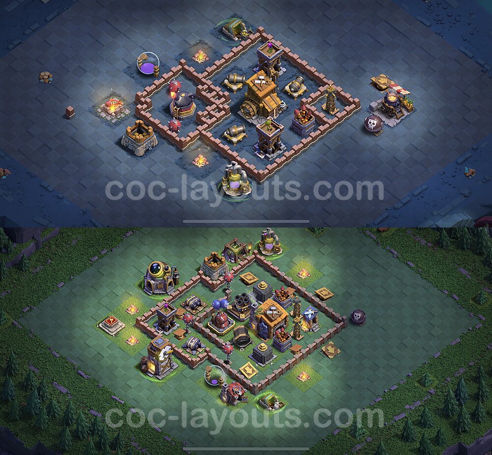 Best Builder Hall Level 7 Anti 3 Stars Base with Link - Copy Design 2021 - BH7 - #42