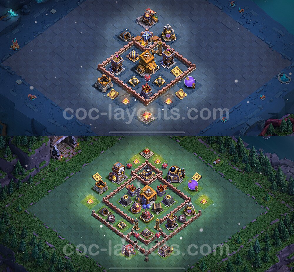 Best Builder Hall Level 7 Anti 2 Stars Base with Link - Copy Design 2023 - BH7 - #47