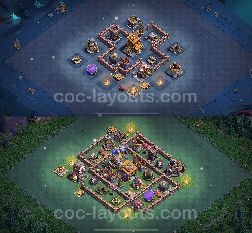 Best Builder Hall Level 7 Anti 2 Stars Base with Link - Copy Design 2023 - BH7 - #49