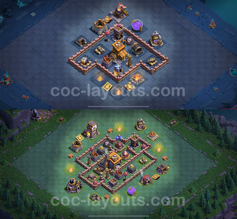 Best Builder Hall Level 7 Anti 2 Stars Base with Link - Copy Design 2024 - BH7 - #52