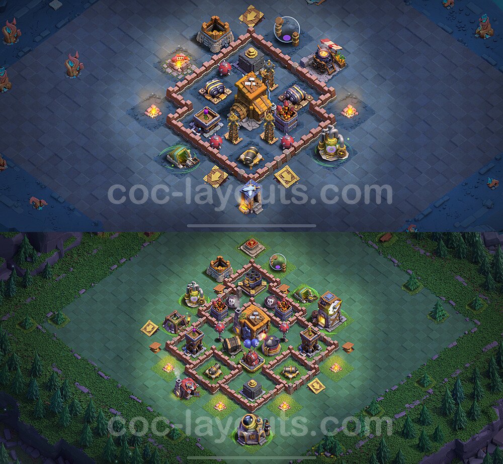 Diseño de aldea 2024 Anti 2 Estrellas para Taller del Constructor nivel 7 Copiar - COC Base + Enlace - #59