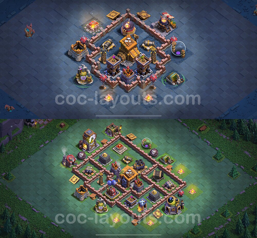 Diseño de aldea 2024 Anti Todo para Taller del Constructor nivel 7 Copiar - COC Base + Enlace - #60