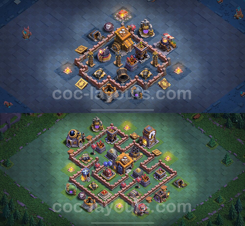 Diseño de aldea 2024 Anti 3 Estrellas para Taller del Constructor nivel 7 Copiar - COC Base + Enlace - #61