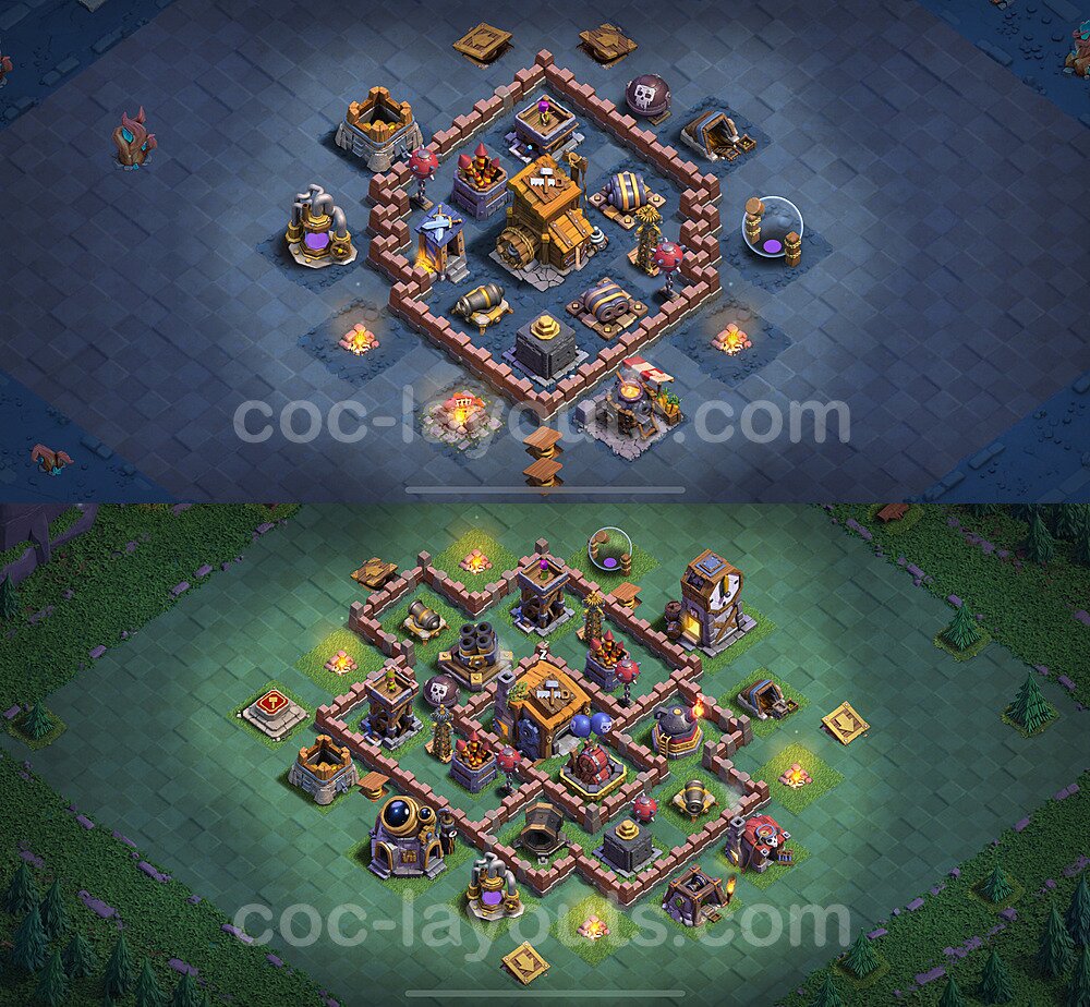 Diseño de aldea 2024 Anti Todo para Taller del Constructor nivel 7 Copiar - COC Base + Enlace - #62