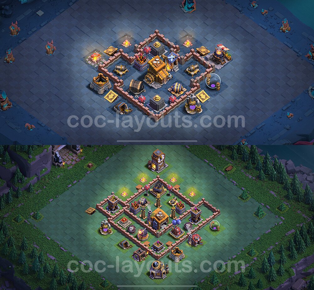 Diseño de aldea 2024 Anti Todo para Taller del Constructor nivel 7 Copiar - COC Base + Enlace - #64