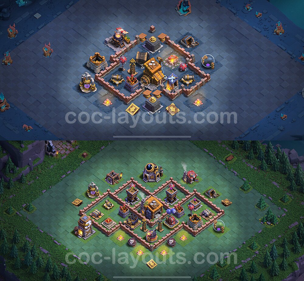 Base Sala del Costruttore livello 7 + Link - Anti Tutto Disposizione Villaggio COC 2024 - #66