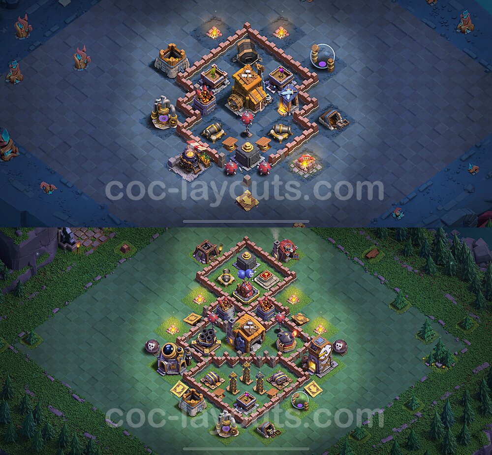 Diseño de aldea 2024 Anti Todo para Taller del Constructor nivel 7 Copiar - COC Base + Enlace - #68