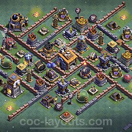 Diseño de aldea con Taller del Constructor nivel 8 Copiar - Perfecta COC Clash of Clans Base + Enlace - (#18)
