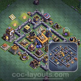 Best Builder Hall Level 8 Anti 2 Stars Base with Link - Copy Design 2023 - BH8 - #19