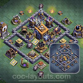 Best Builder Hall Level 8 Anti 3 Stars Base with Link - Copy Design 2023 - BH8 - #20