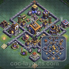 Best Builder Hall Level 8 Anti 2 Stars Base with Link - Copy Design 2023 - BH8 - #22