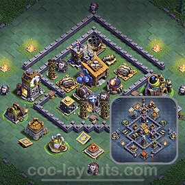 Best Builder Hall Level 8 Anti 3 Stars Base with Link - Copy Design 2023 - BH8 - #23