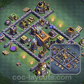 Best Builder Hall Level 8 Anti Everything Base with Link - Copy Design - BH8 - #25
