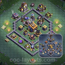 Best Builder Hall Level 8 Anti 3 Stars Base with Link - Copy Design 2023 - BH8 - #26