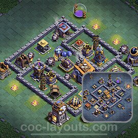 Diseño de aldea con Taller del Constructor nivel 8 Copiar - Perfecta COC Clash of Clans 2023 Base + Enlace - (#27)