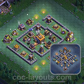 Best Builder Hall Level 8 Anti 2 Stars Base with Link - Copy Design 2023 - BH8 - #28