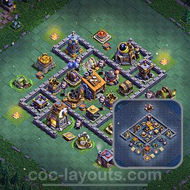 Best Builder Hall Level 8 Anti 2 Stars Base with Link - Copy Design 2023 - BH8 - #29