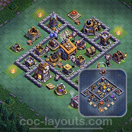Best Builder Hall Level 8 Anti 2 Stars Base with Link - Copy Design 2025 - BH8 - #29