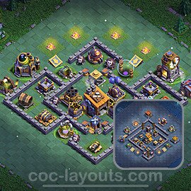 Best Builder Hall Level 8 Anti 2 Stars Base with Link - Copy Design 2022 - BH8 - #30