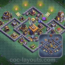 Best Builder Hall Level 8 Anti 2 Stars Base with Link - Copy Design 2025 - BH8 - #30