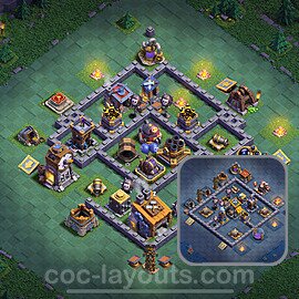 Best Builder Hall Level 8 Anti Everything Base with Link - Copy Design 2025 - BH8 - #31