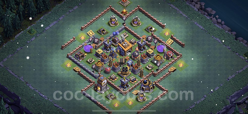Best Builder Hall Level 8 Anti 3 Stars Base with Link - Copy Design - BH8 - #11