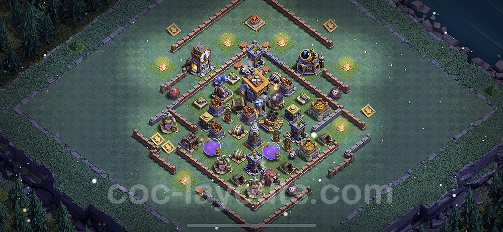 Best Builder Hall Level 8 Anti 2 Stars Base with Link - Copy Design - BH8 - #12