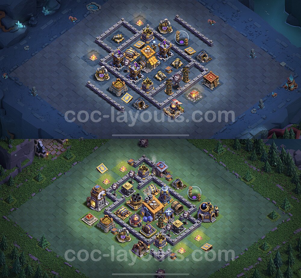 Best Builder Hall Level 8 Anti 2 Stars Base with Link - Copy Design 2023 - BH8 - #19
