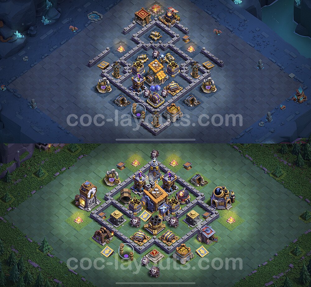 Best Builder Hall Level 8 Anti 3 Stars Base with Link - Copy Design 2023 - BH8 - #20