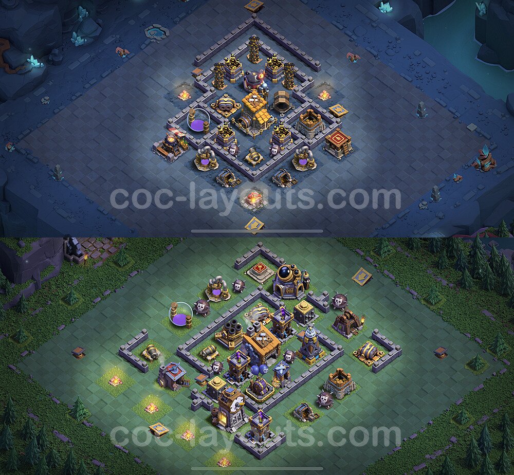 Best Builder Hall Level 8 Anti Everything Base with Link - Copy Design - BH8 - #21