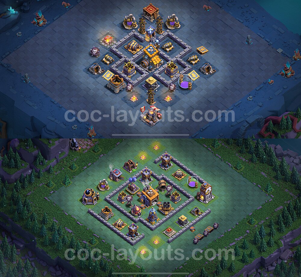 Best Builder Hall Level 8 Anti 2 Stars Base with Link - Copy Design 2025 - BH8 - #28
