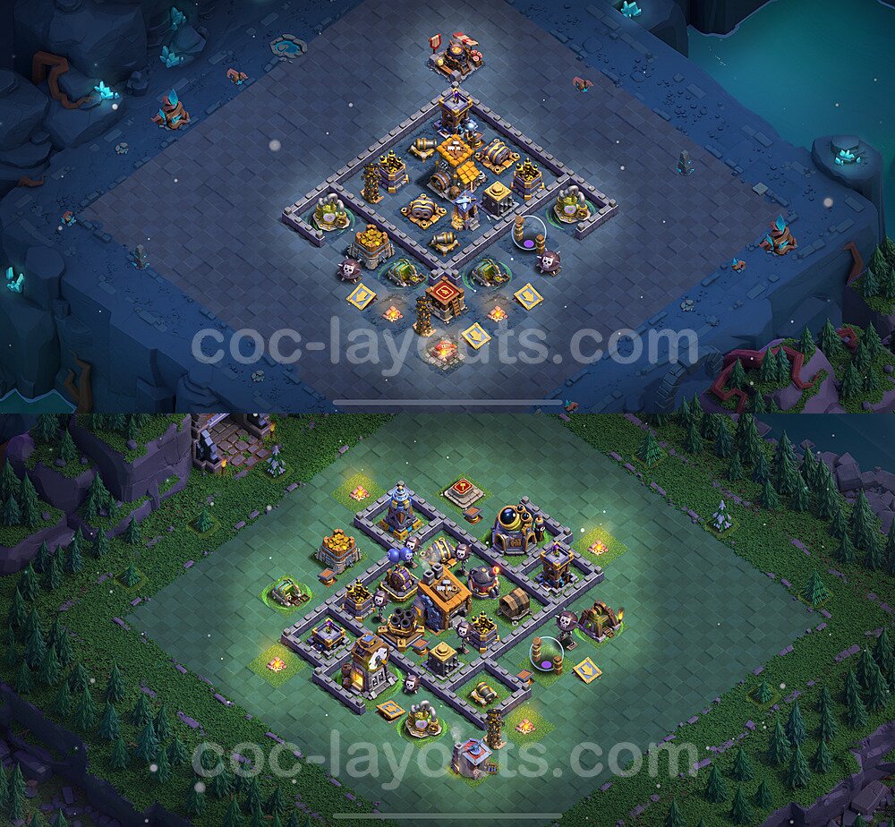 Best Builder Hall Level 8 Anti 2 Stars Base with Link - Copy Design 2022 - BH8 - #29